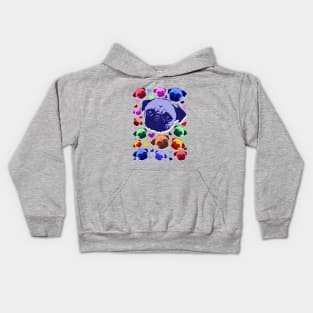 Pug Puppy Dog Love Hearts Kids Hoodie